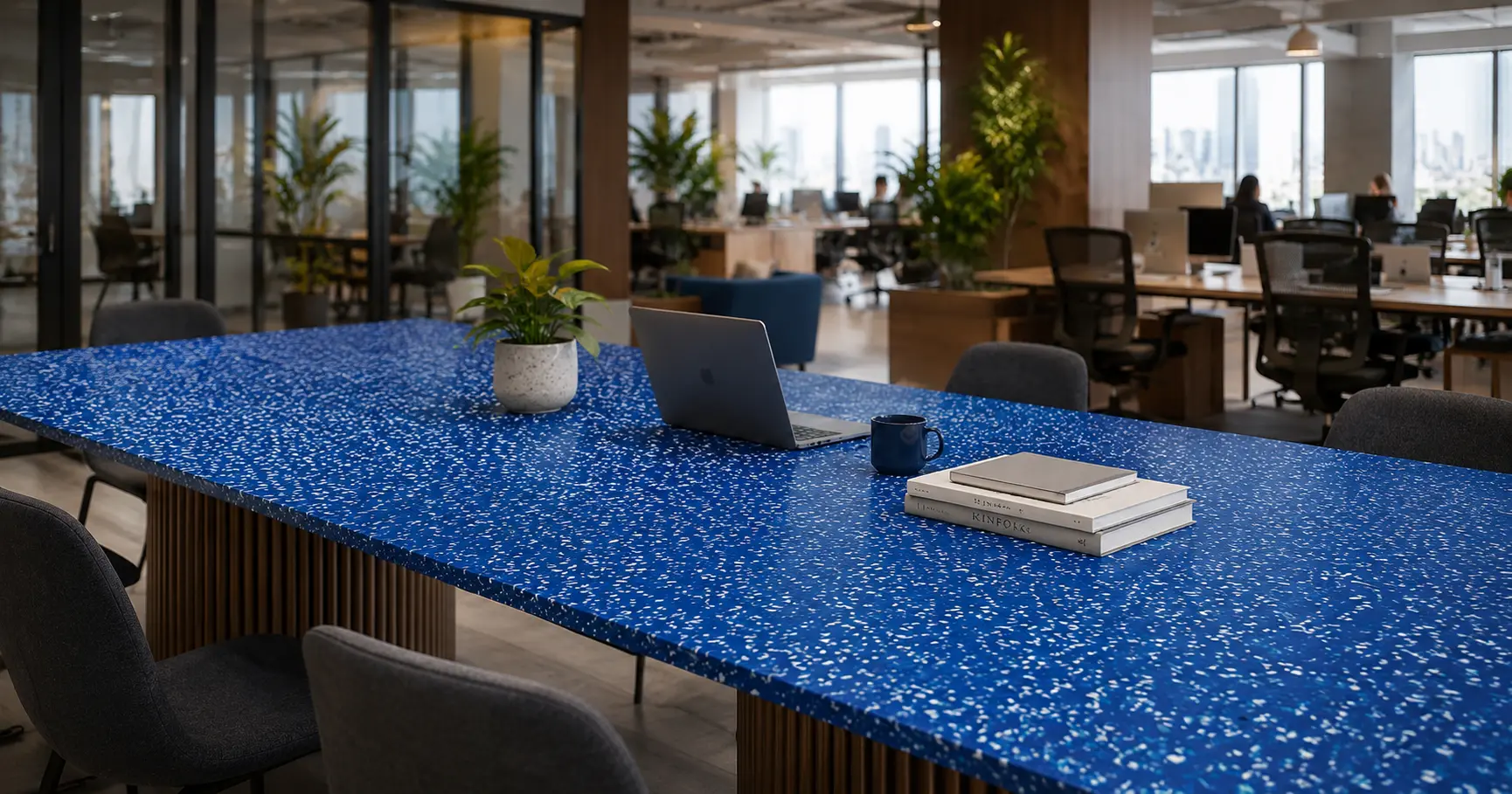 furniture kantor sustainable plastik daur ulang meja meeting