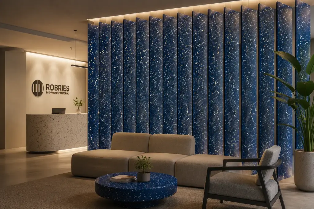 panel plastik daur ulang dekoratif feature wall partisi